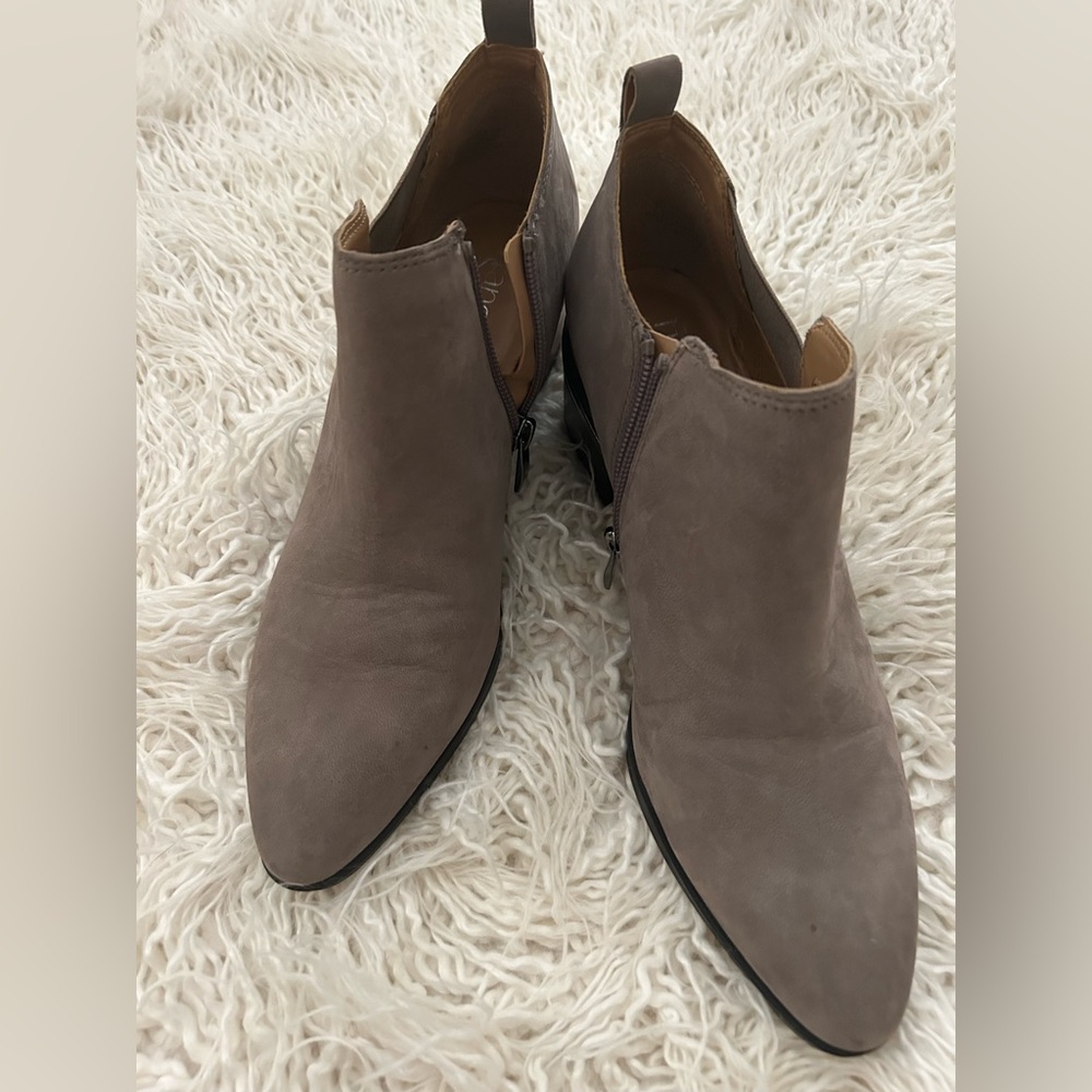 Suede 3/4 zip booties